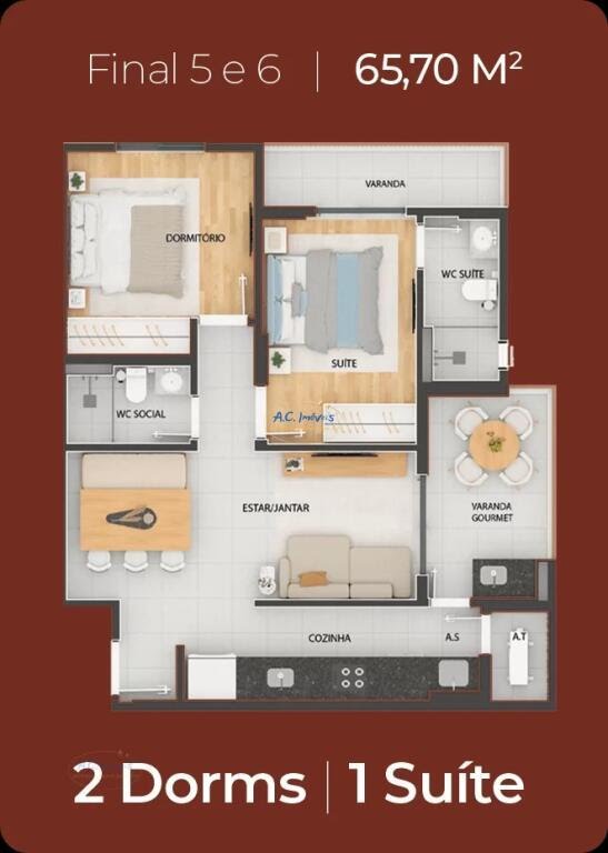 Apartamento à venda com 2 quartos, 1 suíte, 1 vaga e 66m² no Guilhermina, Praia Grande (SP) — foto 14 de 14