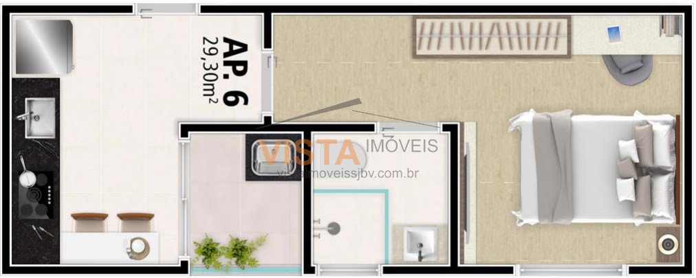 Apartamento para alugar com 1 quarto, 1 banheiro, 1 vaga e 31m² no Parque Alvorada, São João da Boa Vista (SP) — foto 19 de 19