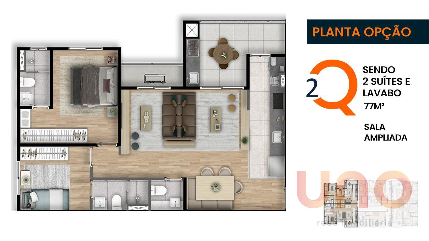 Apartamento à venda com 2 quartos, 1 suíte, 1 vaga e 66m² no Centro, Campo Grande (MS) — foto 19 de 25