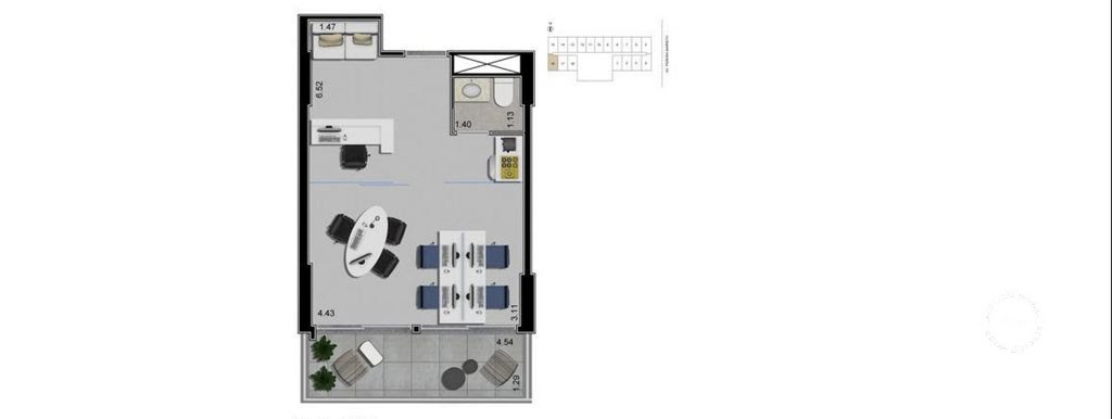 Planta 03 - 37m² - sala