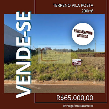 Lote / Terreno em Vila Poeta  -  Santa Rita do Passa Quatro