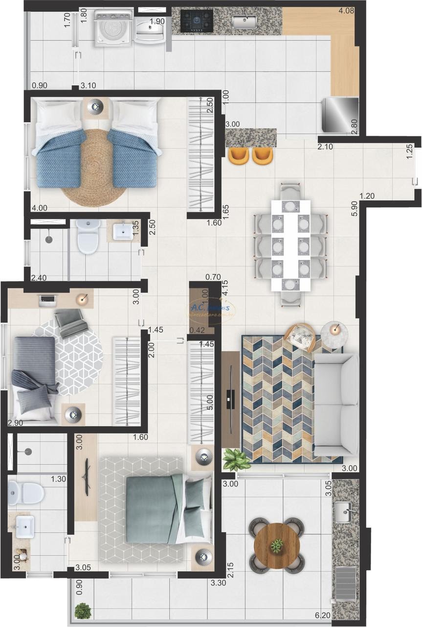 Apartamento à venda com 3 quartos, 1 suíte, 2 vagas e 104m² no Aviação, Praia Grande (SP) — foto 27 de 30