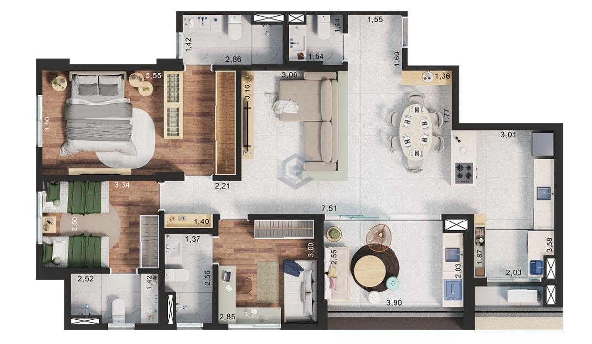 Apartamento à venda com 3 quartos, 3 suítes, 2 vagas e 115m² no Vila Independencia, Sorocaba (SP) — foto 4 de 20