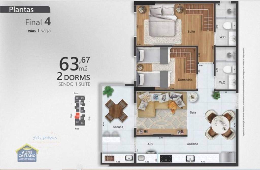 Apartamento à venda com 2 quartos, 1 suíte, 1 vaga e 64m² no Guilhermina, Praia Grande (SP) — foto 9 de 27