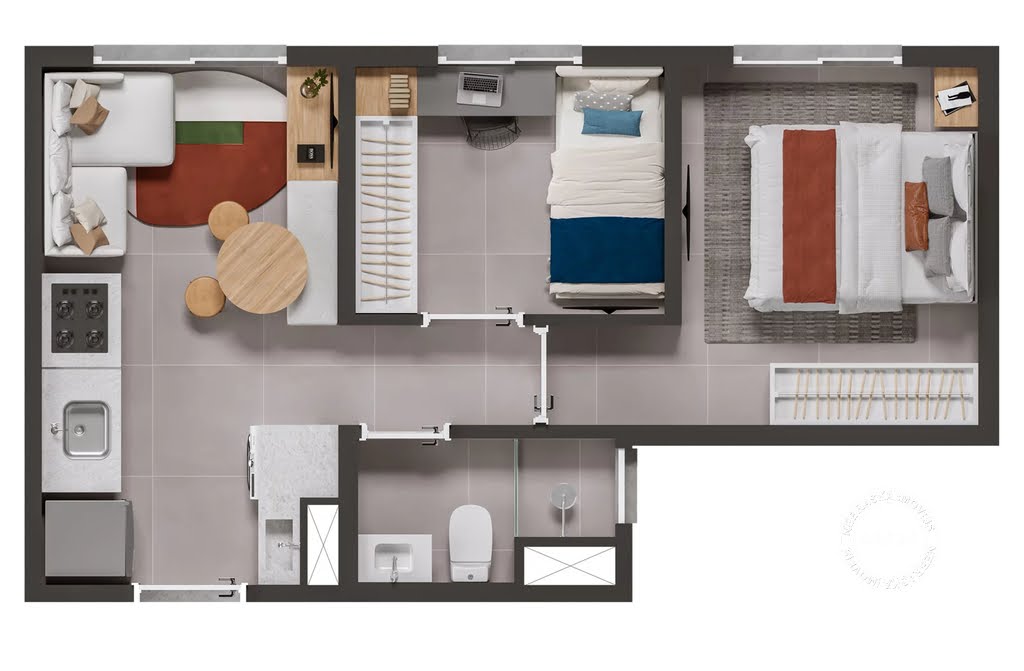 Planta 02 - 2 dorm 32,29m²
