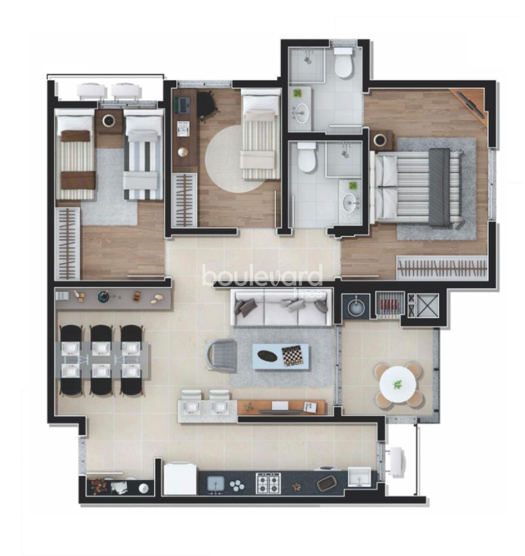 Apartamento à venda com 2 quartos, 1 suíte, 1 vaga e 64m² no Barreiros, São José (SC) — foto 9 de 14