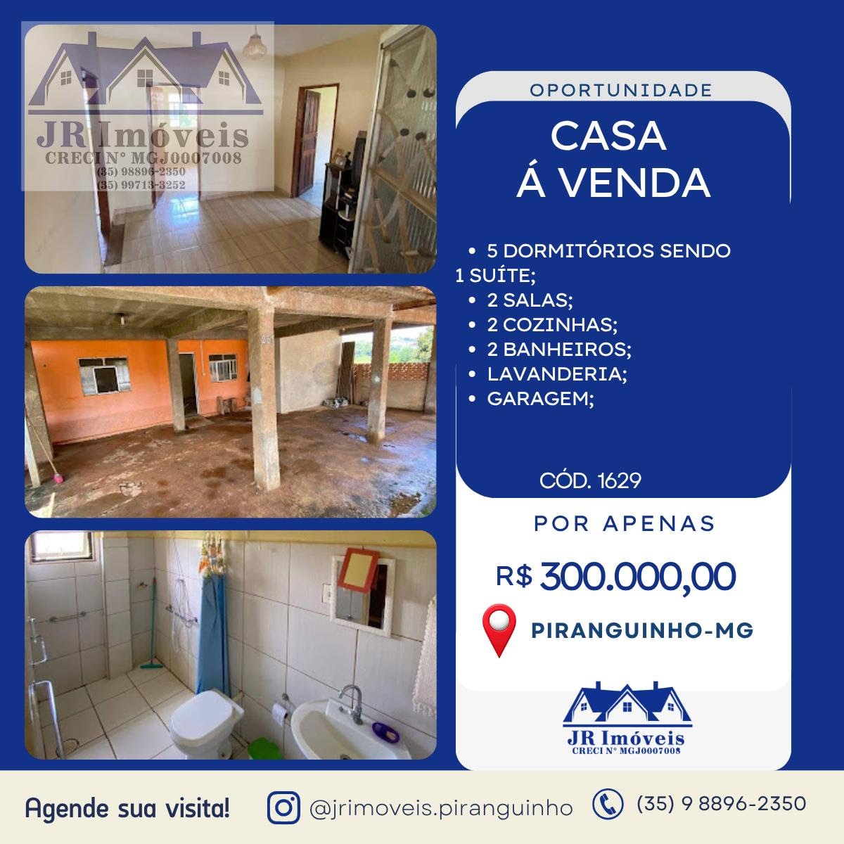 Casa à venda com 5 quartos, 2 banheiros, 3 vagas e 341m² no Sossêgo, Piranguinho — foto principal