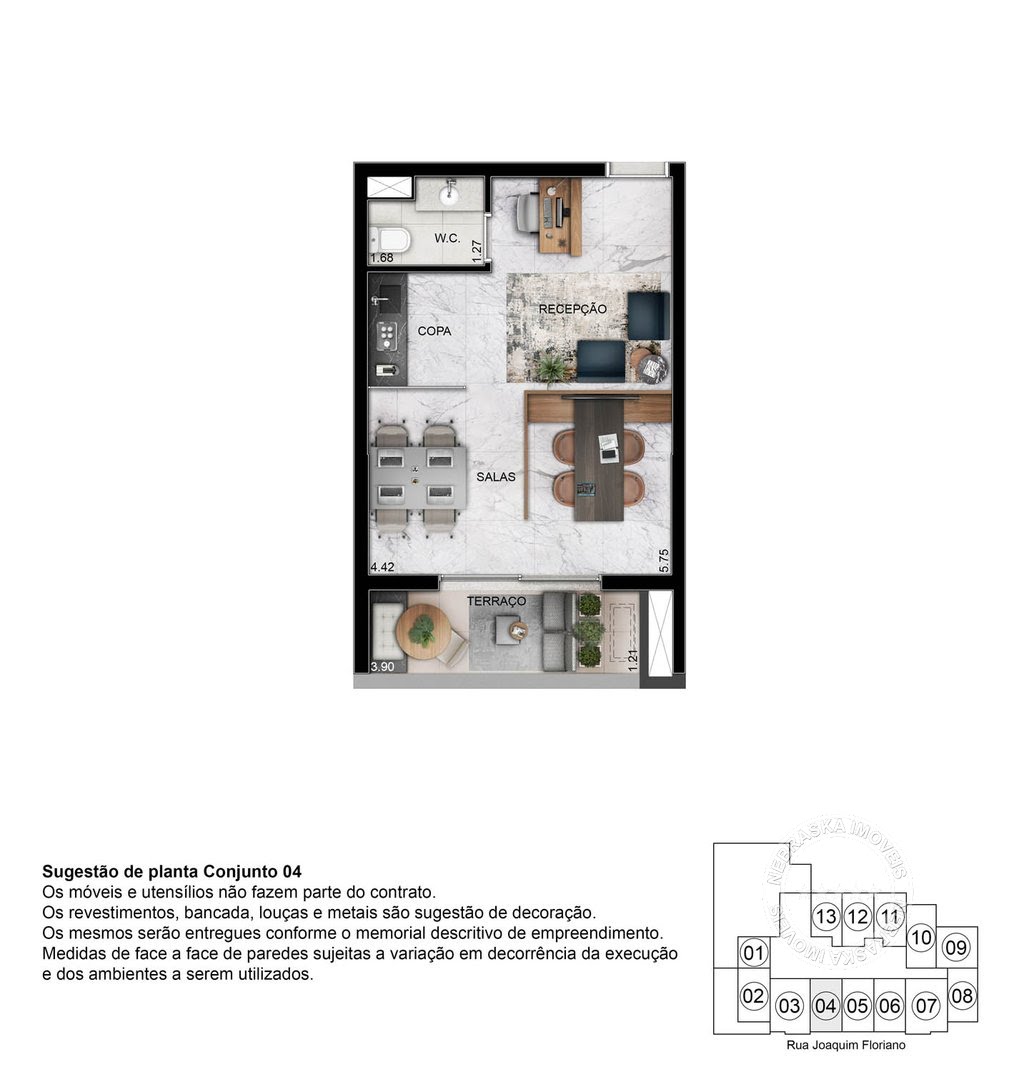 Planta 01 - sala comercial 34m2