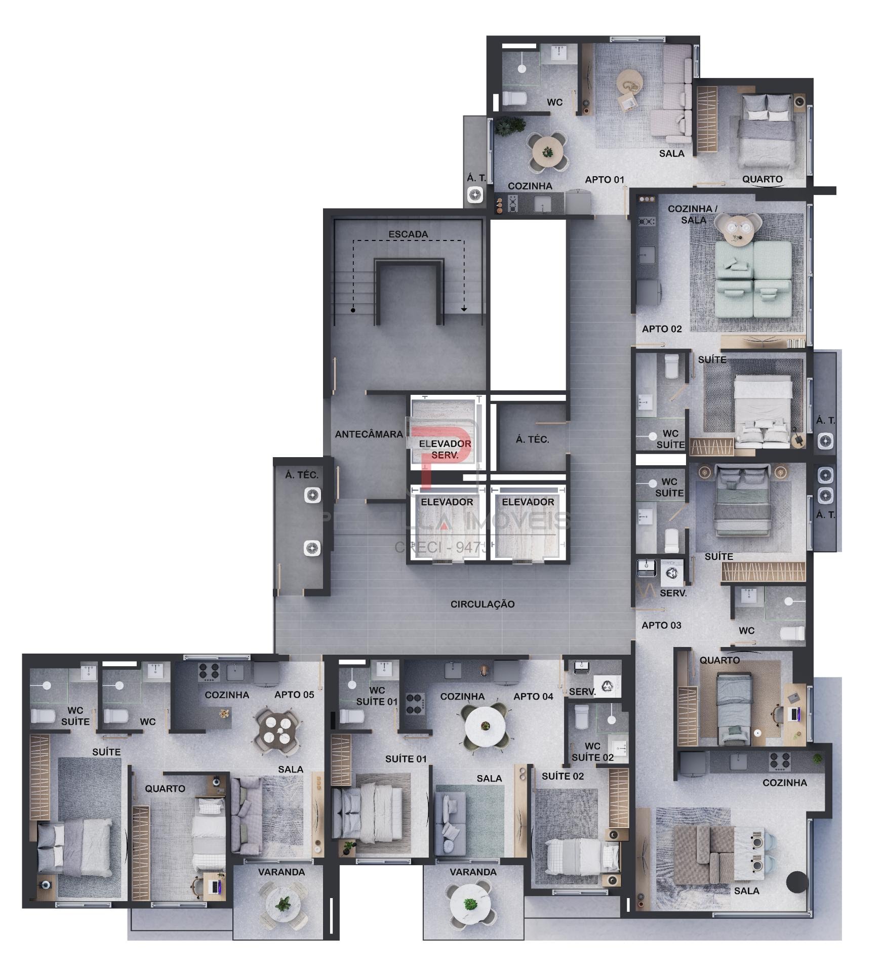 Apartamento à venda com 2 quartos, 1 suíte e 58m² no Altiplano Cabo Branco, João Pessoa (PB) — foto 14 de 20