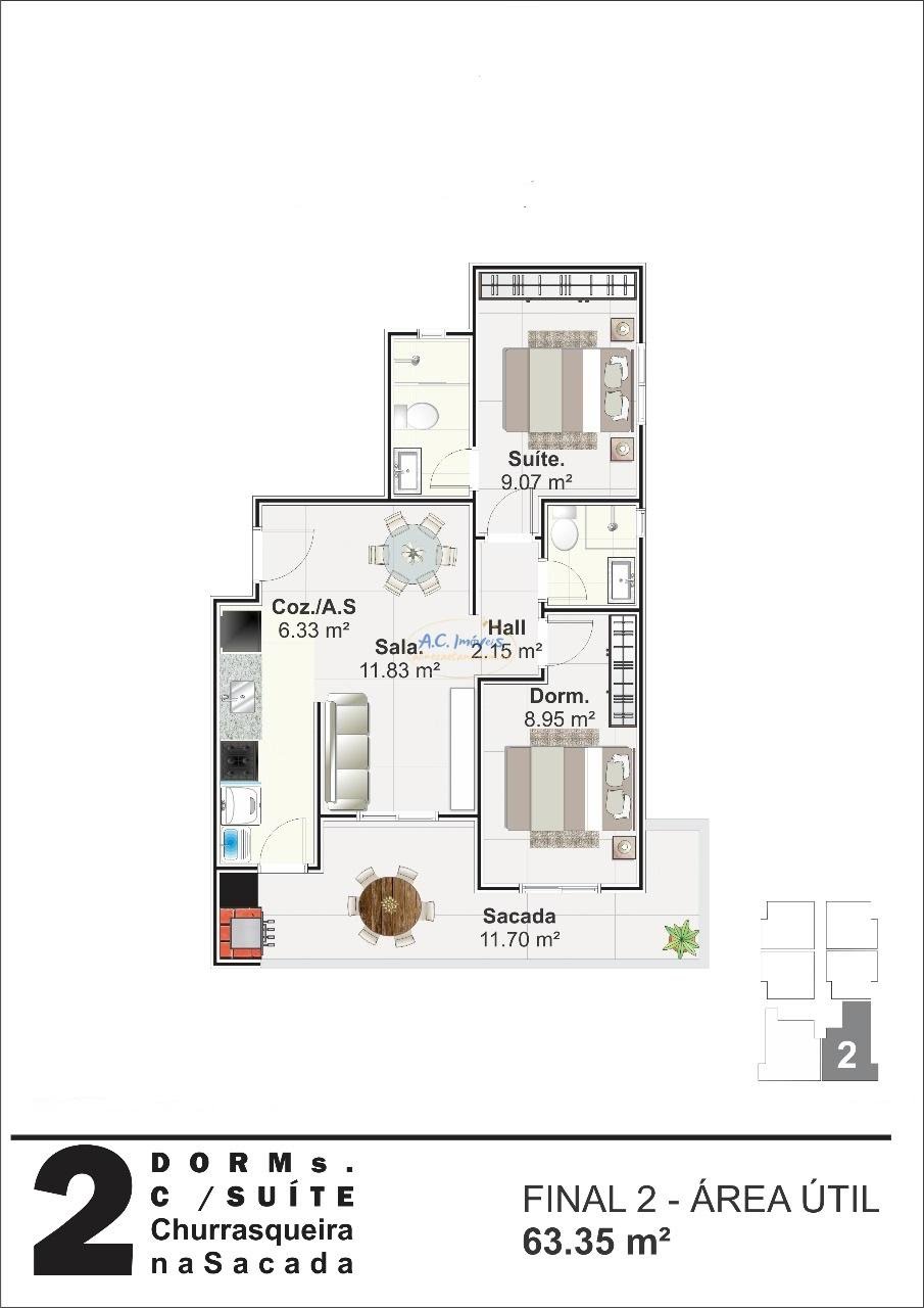 Apartamento à venda com 2 quartos, 1 suíte, 1 vaga e 64m² no Nova Mirim, Praia Grande (SP) — foto 24 de 30