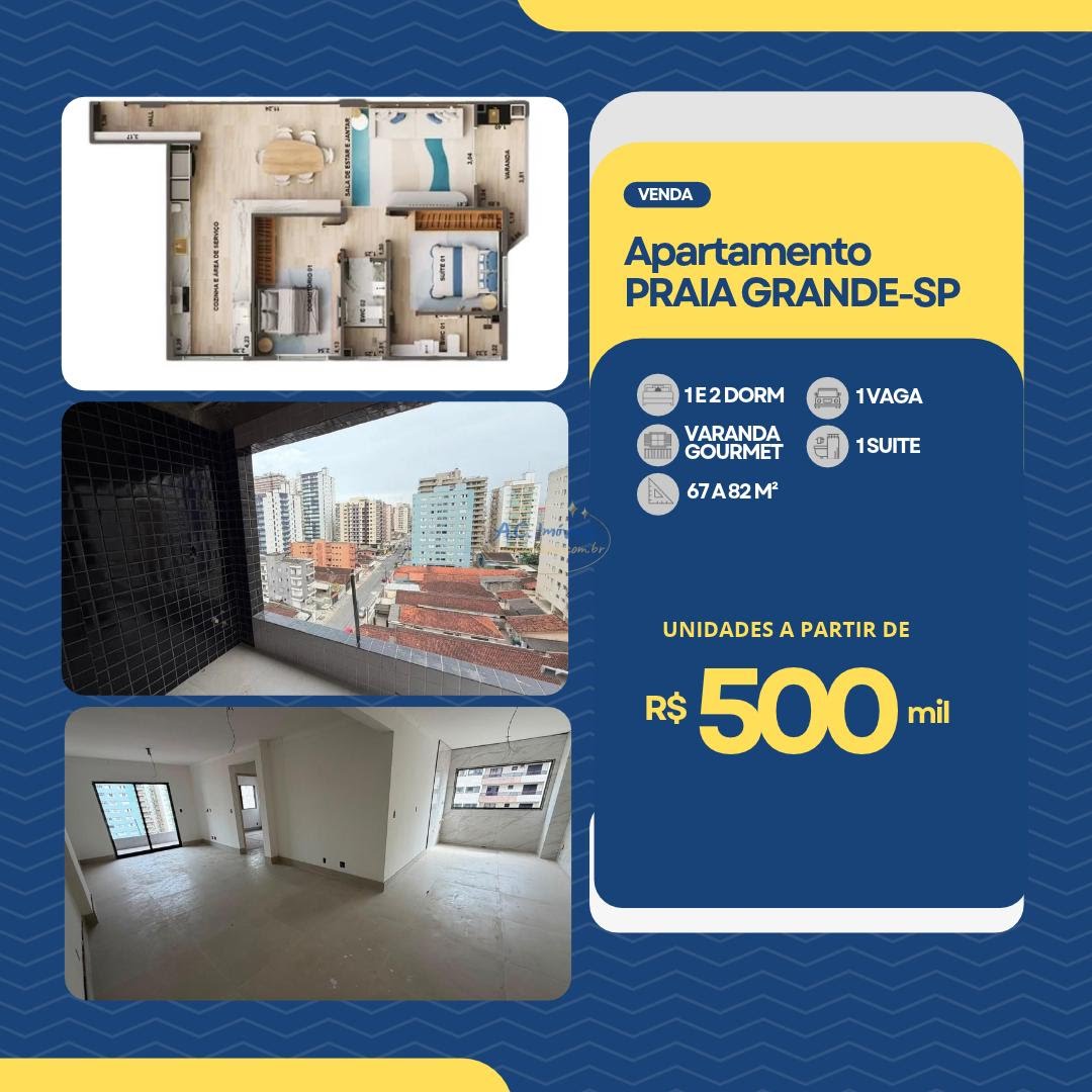 Apartamento à venda com 2 quartos, 2 banheiros, 1 vaga e 82m² no Vila Tupi, Praia Grande — foto principal