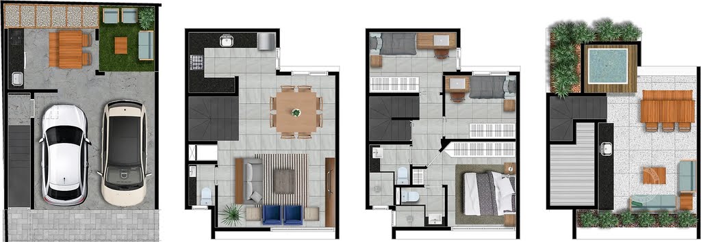 Planta 03 - 3 dorm 174m²