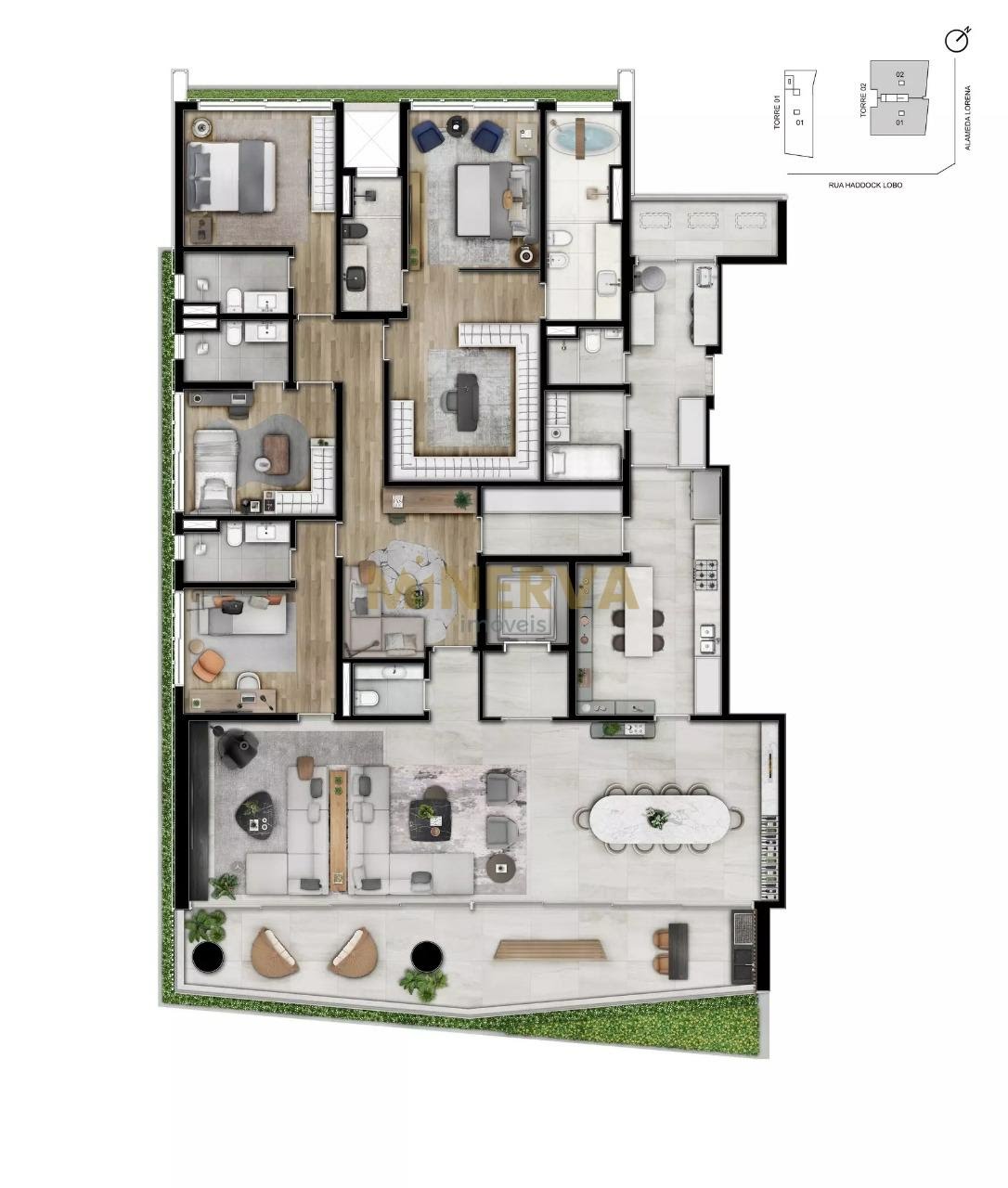 Apartamento à venda com 4 quartos, 4 suítes, 4 vagas e 322m² no Jardins, São Paulo (SP) — foto 3 de 18