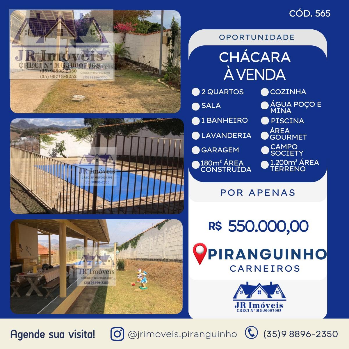 Rural à venda com 1200m² de terreno no Carneiros, Piranguinho — foto principal