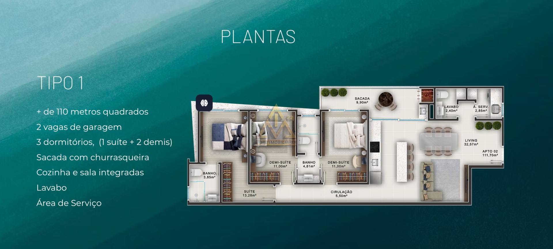 Apartamento à venda com 3 quartos, 3 suítes, 2 vagas e 84m² no Itacolomi, Balneário Piçarras (SC) — foto 16 de 17
