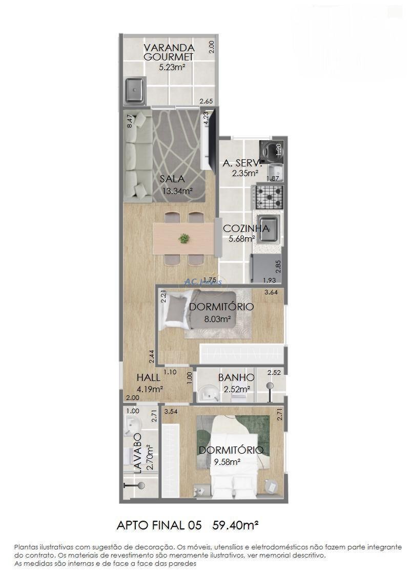 Apartamento à venda com 2 quartos, 2 banheiros, 1 vaga e 60m² no Real, Praia Grande (SP) — foto 10 de 30