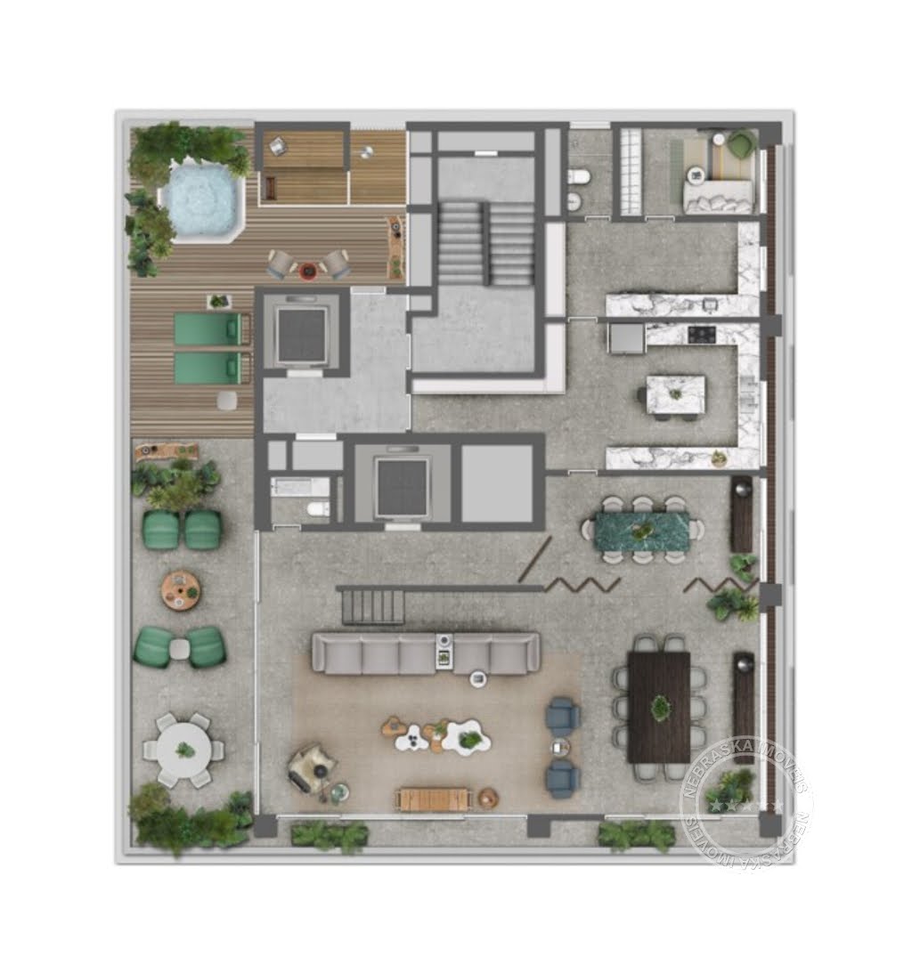 Planta 03 - 3 dorm 484m² - cobertura duplex - inferior