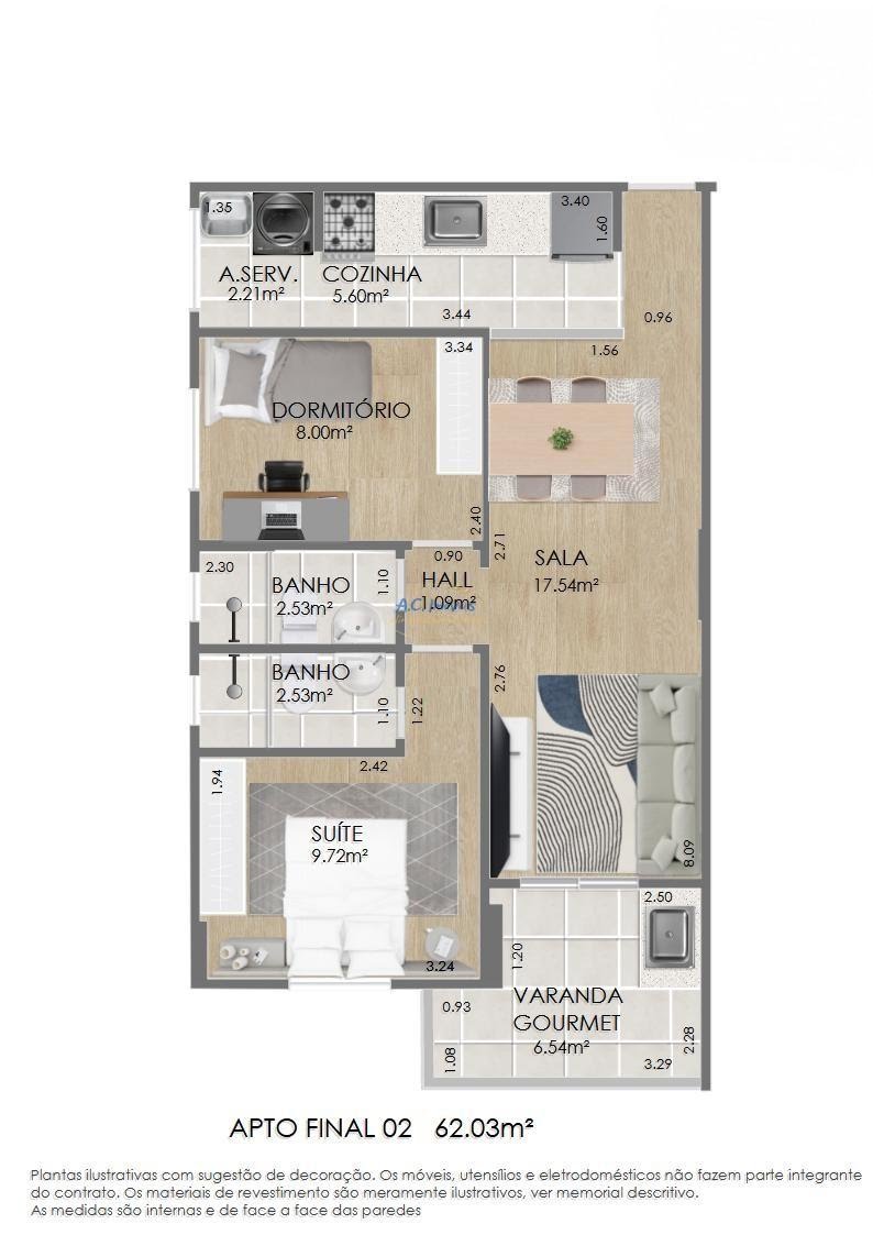 Apartamento à venda com 2 quartos, 2 banheiros, 1 vaga e 60m² no Real, Praia Grande (SP) — foto 5 de 30