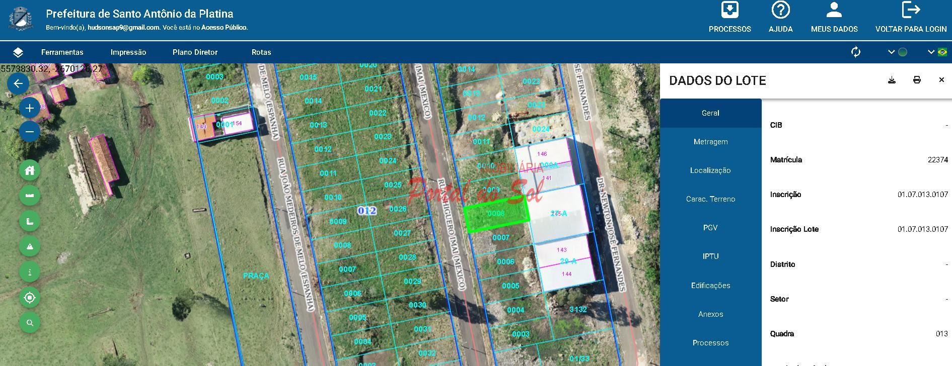 Terreno à venda com 250m² de terreno no Jardim Minas Gerais, Santo Antônio da Platina — foto principal