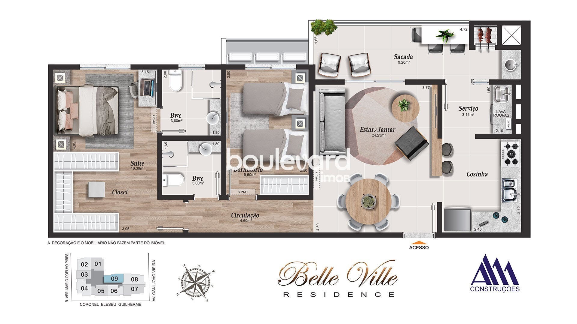 Apartamento à venda com 3 quartos, 1 suíte, 2 vagas e 105m² no Campinas, São José (SC) — foto 11 de 14