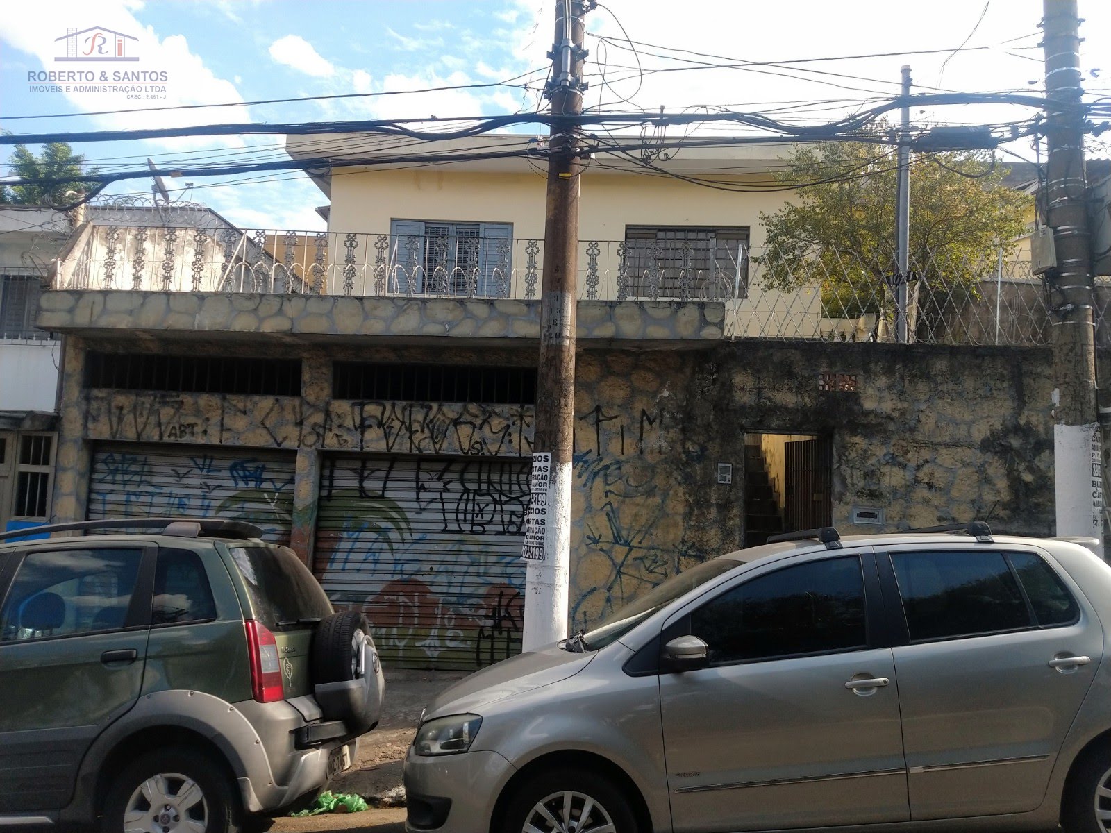 Vista da casa com 12 metros de frente