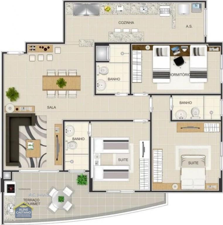 Apartamento à venda com 3 quartos, 2 suítes, 2 vagas e 114m² no Cidade Ocian, Praia Grande (SP) — foto 17 de 18