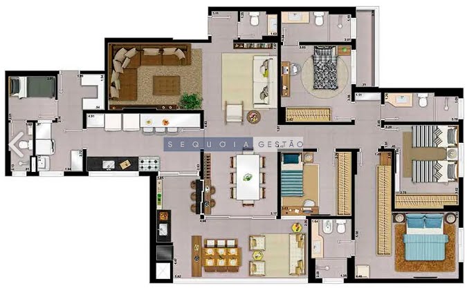 Apartamento à venda com 4 quartos, 4 suítes, 3 vagas e 185m² no São José, Franca (SP) — foto 8 de 9