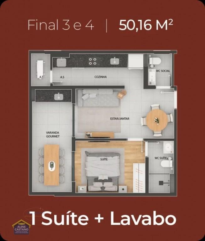 Apartamento à venda com 1 quarto, 1 suíte, 1 vaga e 51m² no Guilhermina, Praia Grande (SP) — foto 11 de 11