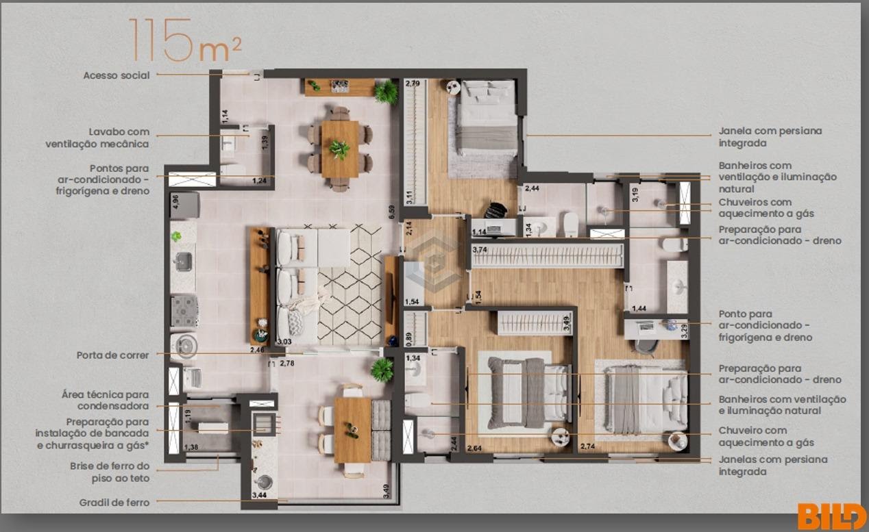Apartamento à venda com 3 quartos, 3 suítes, 2 vagas e 115m² no Parque Morumbi, Votorantim (SP) — foto 2 de 30