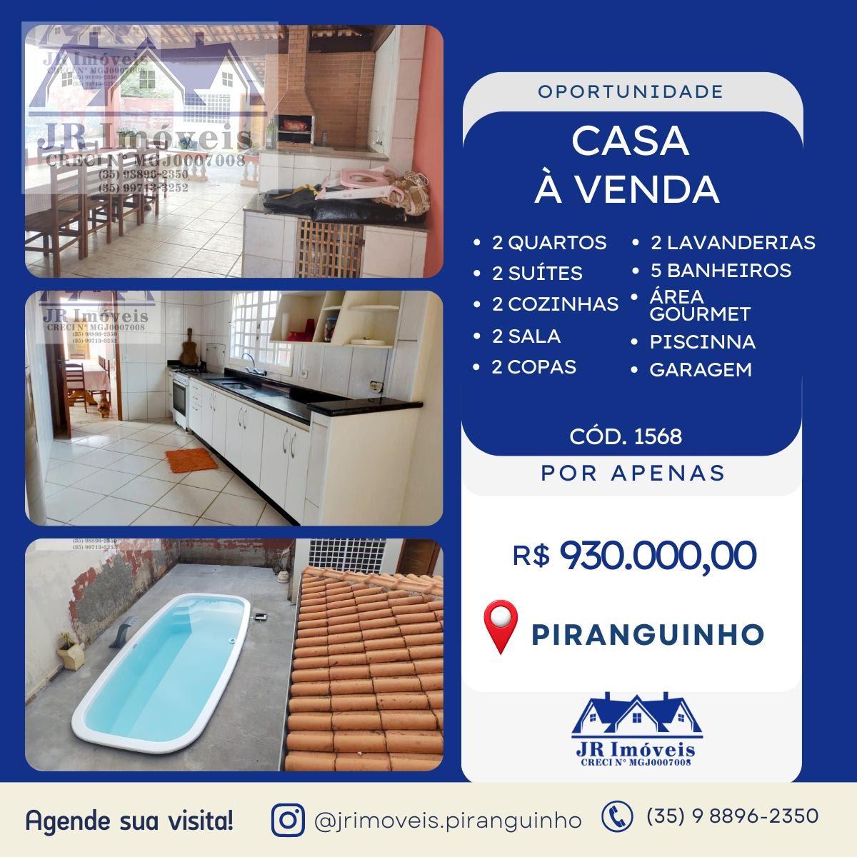Casa à venda com 2 quartos, 4 banheiros, 2 vagas e 328m² no Centro, Piranguinho — foto principal