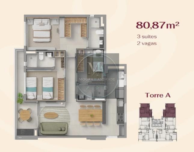 Apartamento à venda com 2 quartos, 2 suítes, 1 vaga e 64m² no Engenheiro Luciano Cavalcante, Fortaleza (CE) — foto 16 de 18