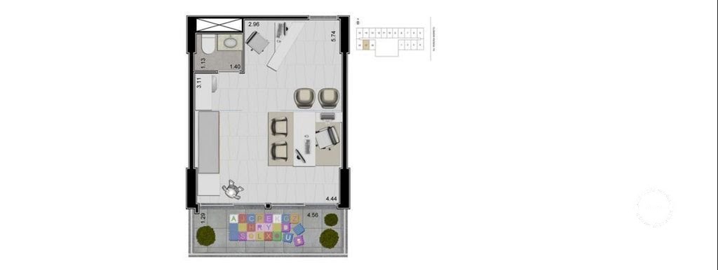 Planta 02 - 35m² - sala