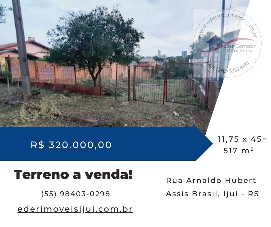 Terreno à venda com 517m² de terreno no Assis Brasil - Terreno, Ijuí (RS) — foto 9 de 9