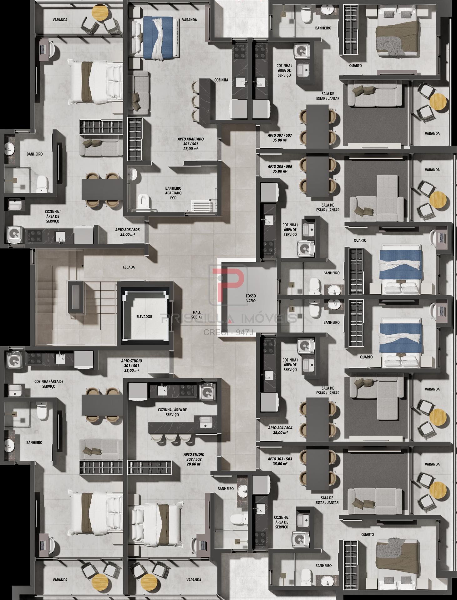Apartamento à venda com 1 quarto, 1 banheiro e 35m² no Bessa, João Pessoa (PB) — foto 14 de 21