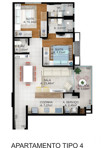 Planta do apartamento