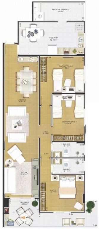 Apartamento à venda com 3 quartos, 1 suíte, 2 vagas e 125m² no Guilhermina, Praia Grande (SP) — foto 21 de 21