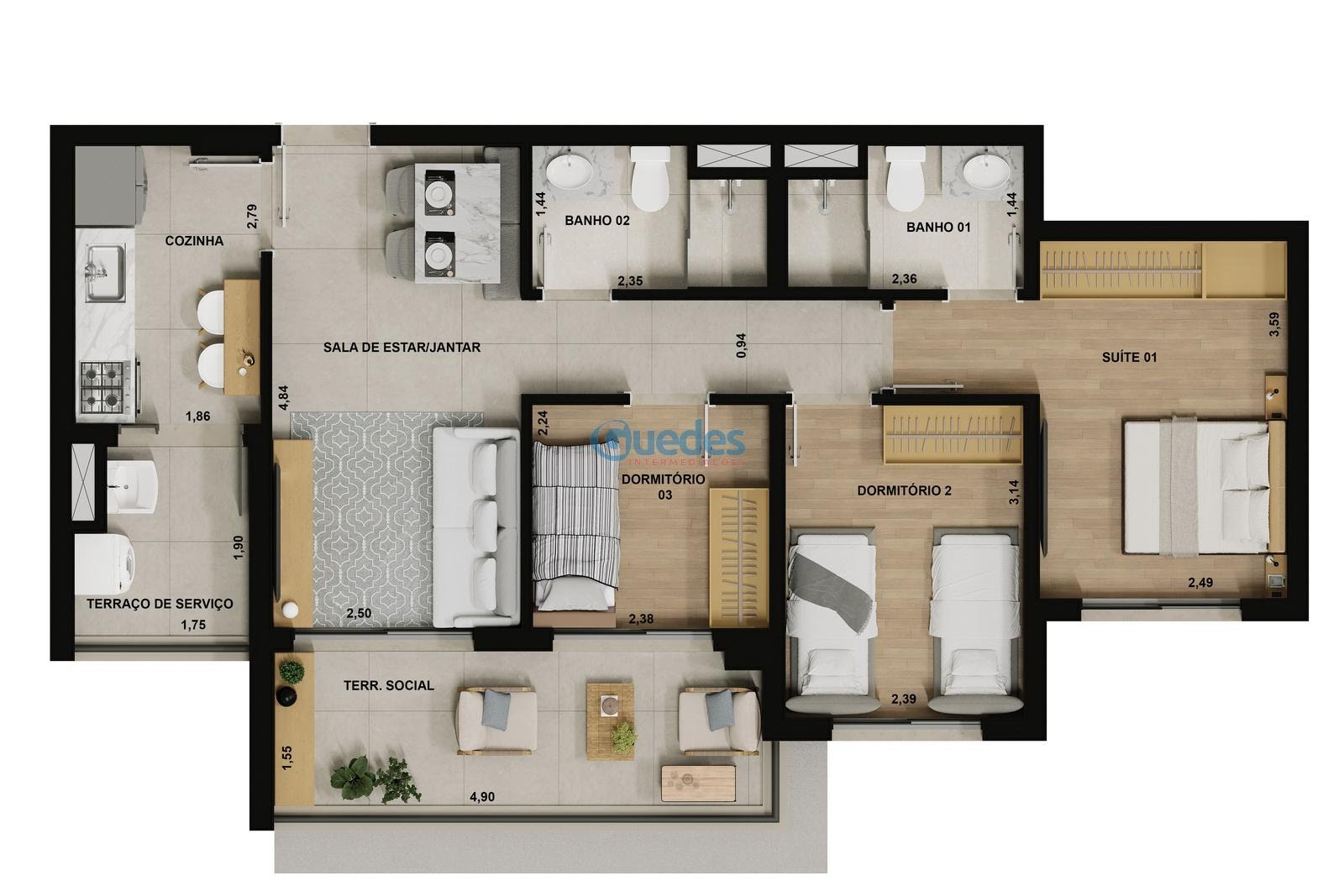 Apartamento à venda com 3 quartos, 1 suíte, 1 vaga e 59m² no Morumbi, São Paulo (SP) — foto 28 de 30