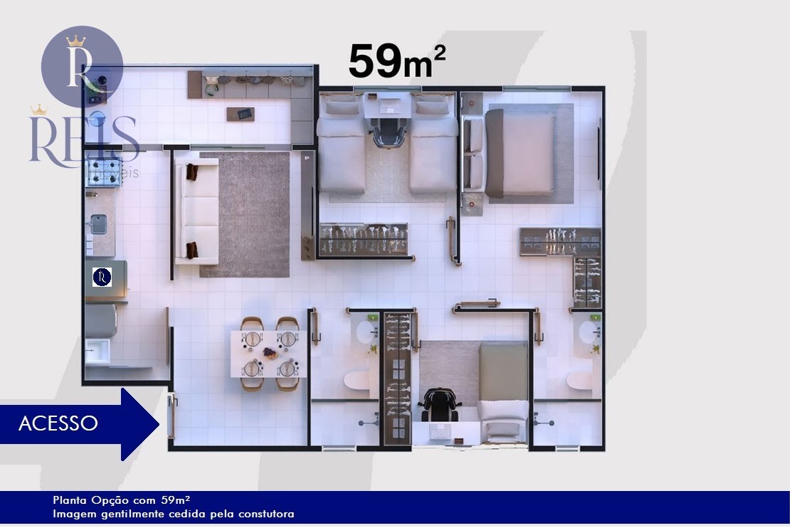 Planta 59m²