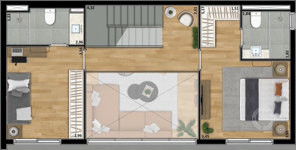 Planta 03 - 3 dorm 106 29m² - duplex superior