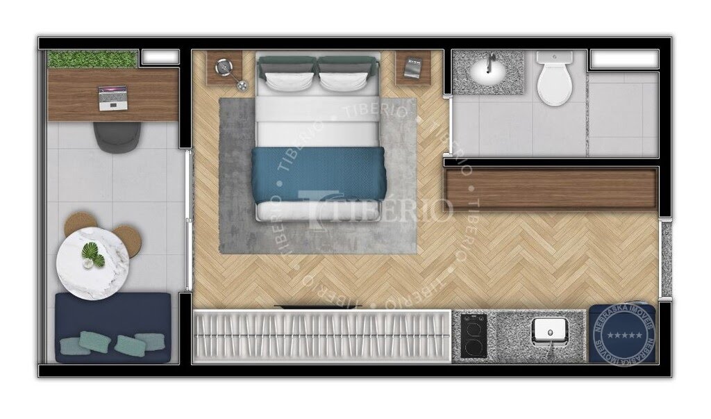 Planta 01 - 1 dorm 25 65m² - studio