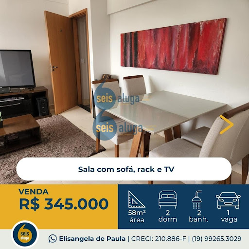 Apartamento venda porteira fechada em Americana/SP  2 dormitórios, sendo 1 suíte 