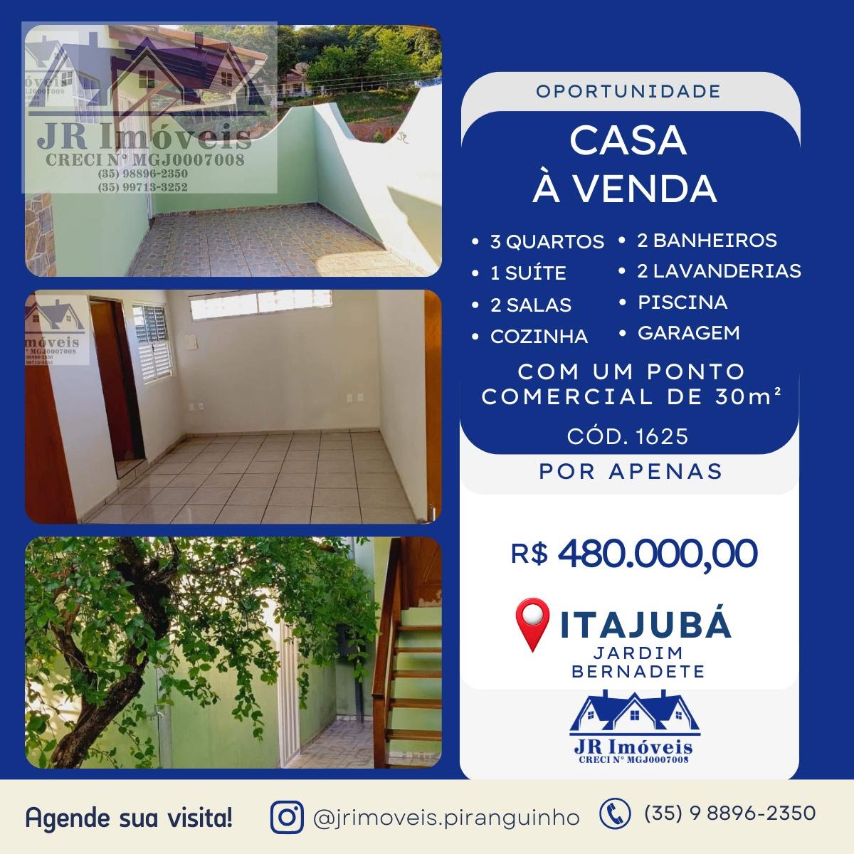 Casa à venda com 3 quartos, 2 banheiros, 2 vagas e 130m² no Jardim Bernadete, Itajubá — foto principal