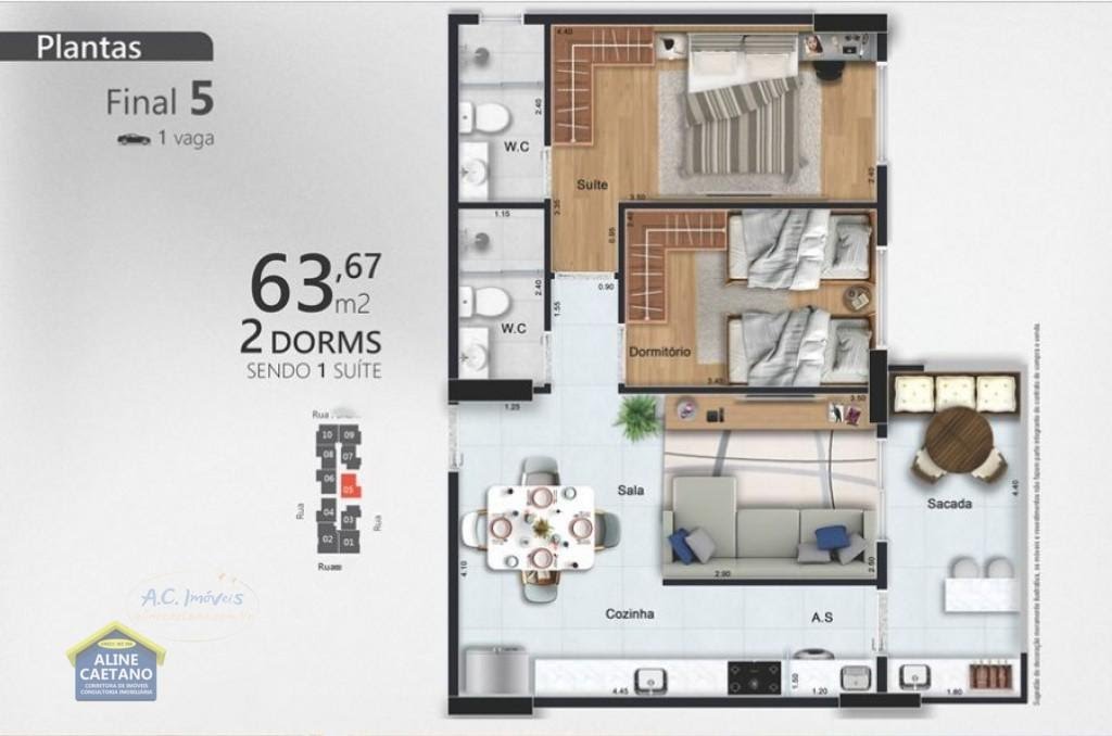 Apartamento à venda com 2 quartos, 1 suíte, 1 vaga e 64m² no Guilhermina, Praia Grande (SP) — foto 10 de 27