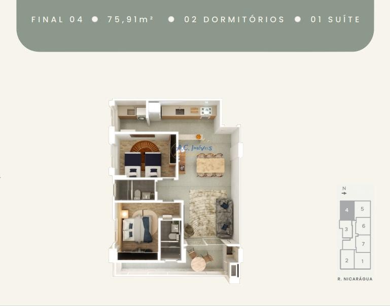 Apartamento à venda com 2 quartos, 1 suíte, 1 vaga e 56m² no Guilhermina, Praia Grande (SP) — foto 21 de 28