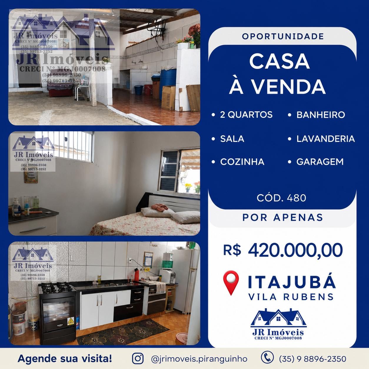 Casa à venda com 2 quartos, 1 banheiro, 2 vagas e 200m² no Vila Rubens, Itajubá — foto principal
