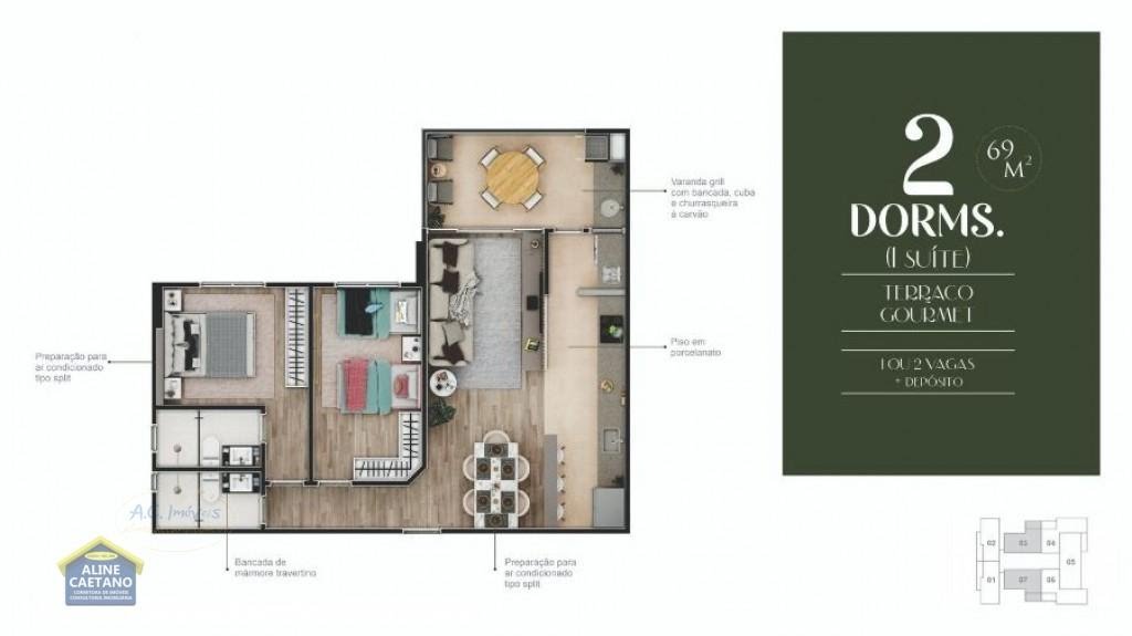Apartamento à venda com 2 quartos, 2 suítes, 2 vagas e 69m² no Canto do Forte, Praia Grande (SP) — foto 21 de 25