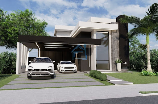Casa alto padrão em construção no Cond. Alphaville Castello