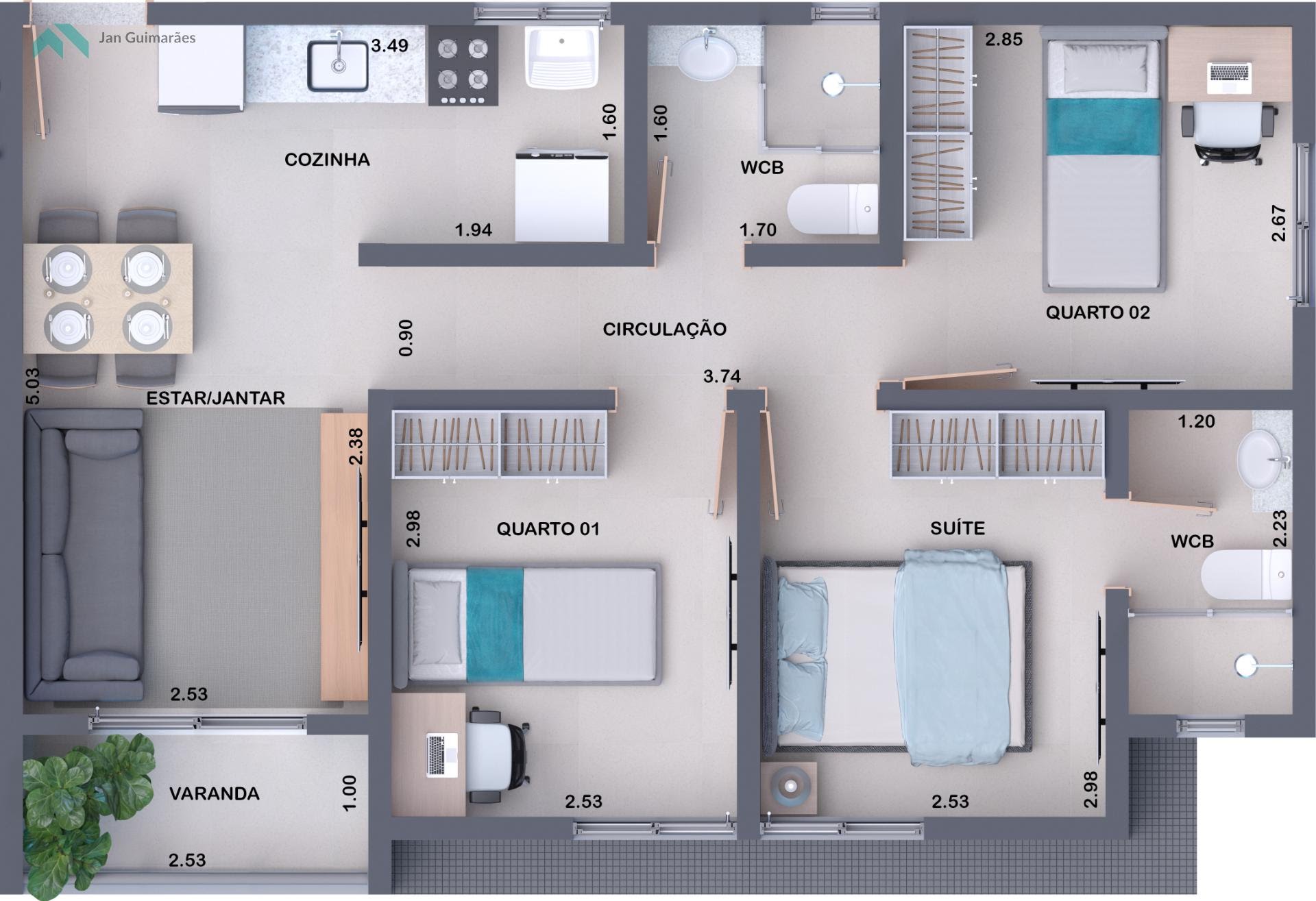 Apartamento, 2 quartos, 50 m² - Foto 4