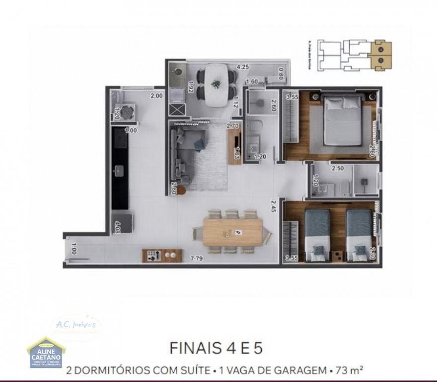 Apartamento à venda com 2 quartos, 1 suíte, 1 vaga e 73m² no Guilhermina, Praia Grande (SP) — foto 19 de 20