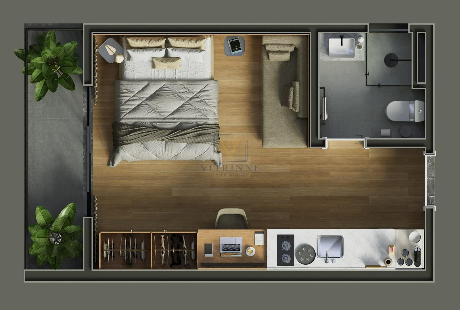 Apartamento à venda com 1 quarto, 1 banheiro e 20m² no Cristo Rei, Curitiba (PR) — foto 9 de 12